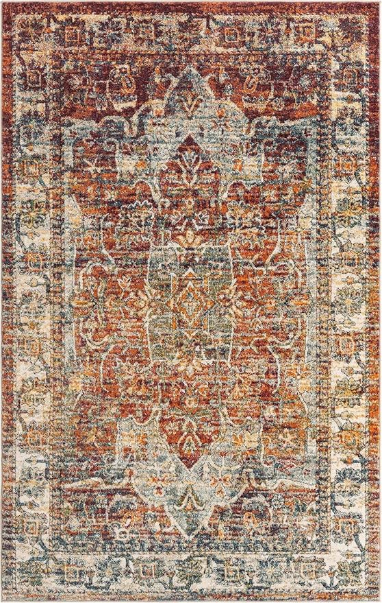 Unique Loom Isabella Collection Area Rug - Adjani (5' 1" x 8' Rectangle, Multi/ Beige)