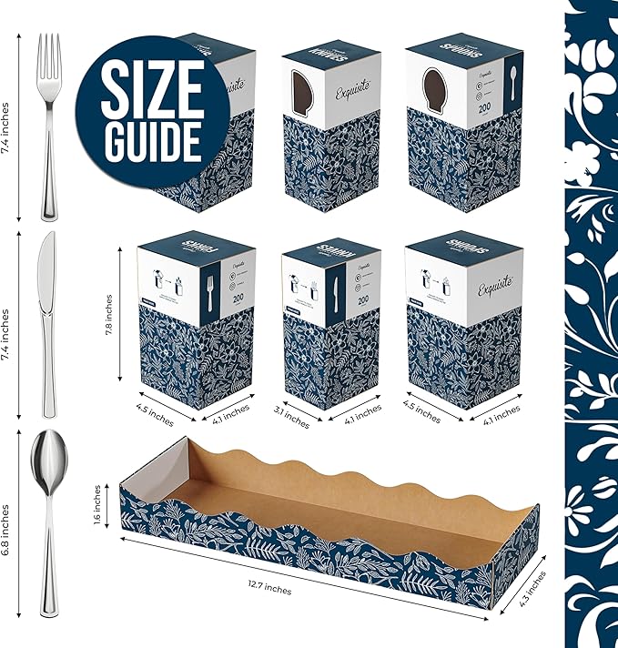 Exquisite Silver Plastic Silverware Heavy Duty 300 Pack - Utensil Caddy For Parties, Utensil Holder For Kitchen Counter 100 Each Plastic Spoons Forks & Knives Set Flatware Sets Disposable Silverware.