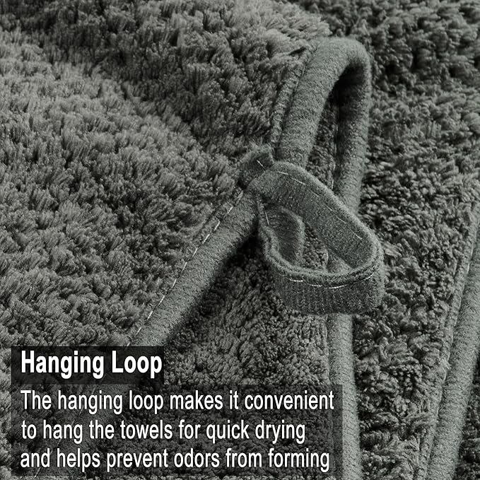Large Bath Towels Set 30x60 Inches Super Soft Absorbent Quick Dry Luxury Microfiber Shower Towels for Bathroom -Charcoal Grey,Pack of 6