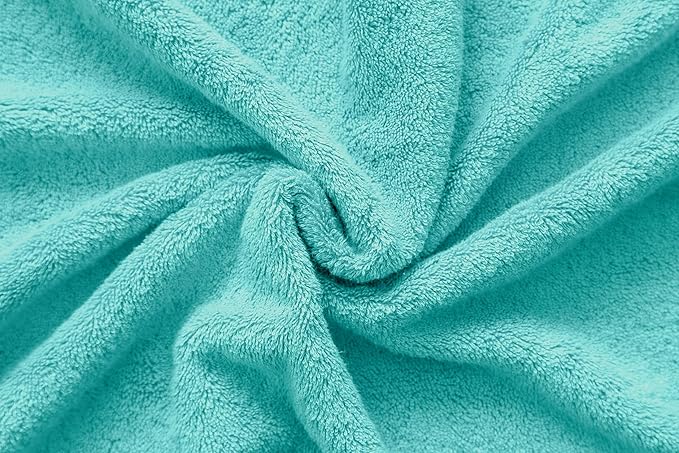 American Veteran Towel, 100% Cotton Turkish Bath Towels for Bathroom 4 Pack, 27x54 Extra Large Premium Soft Drying Bathroom Towels, Turquoise Blue
