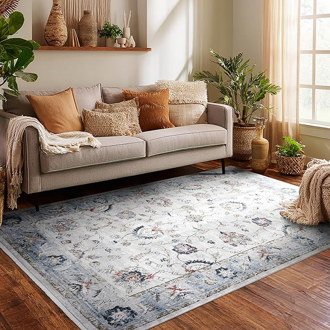 Well Woven Indira Elysium Vintage Panel Ivory 9x13 (9'3" x 12'6") Area Rug | Heritage-Inspired, Soft & Durable, Easy to Clean for Living Room, Bedroom, Dining Room