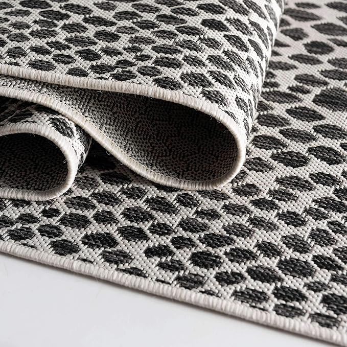 Unique Loom Outdoor Collection Area Rug - Cape Town (2' x 3' 1" Rectangle, Black/ Ivory)