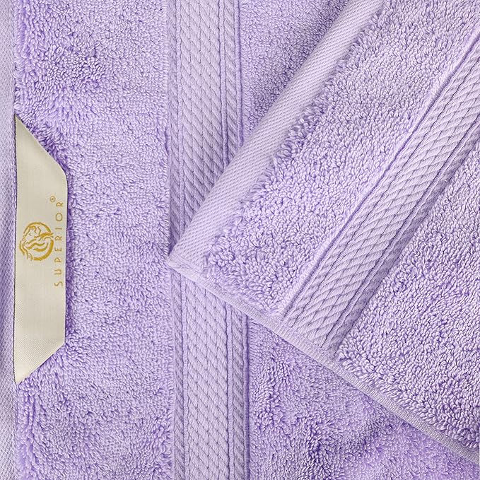Superior Egyptian Cotton Pile Bath Sheet Set of 2, Ultra Soft Luxury Towels, Thick Plush Essentials, Absorbent Heavyweight, Guest Bath, Hotel, Spa, Home Bathroom, Shower Basics, Purple