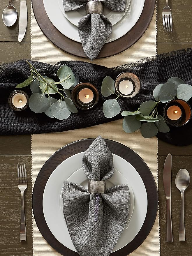 DII Variegated Tabletop Collection, Napkin Set, 20x20, Gray, 6 Piece