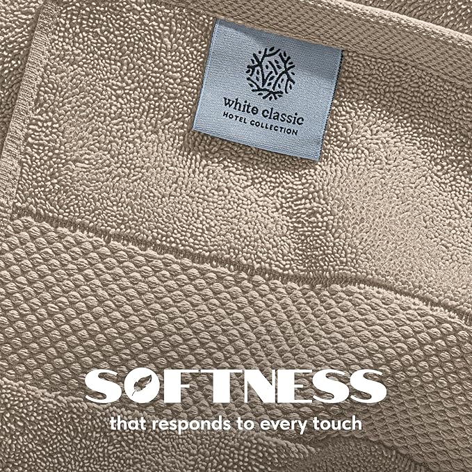 White Classic Luxury Soft Bath Sheet Towels - 650 GSM Cotton Luxury Bath Towels Extra Large 35x70 | Highly Absorbent and Quick Dry | Hotel Collection Extra Large Bath Towels Oversized, Taupe, 2 Pack