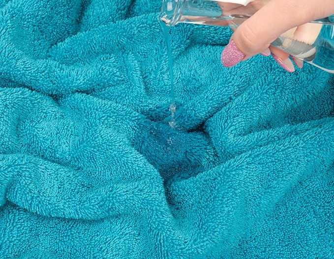 American Soft Linen Premium 3 Piece Towel Set, 1 Bath Towel 1 Hand Towel 1 Washcloth, 600 GSM 100% Cotton Turkish Towels for Bathroom, Aqua Blue Towel Set