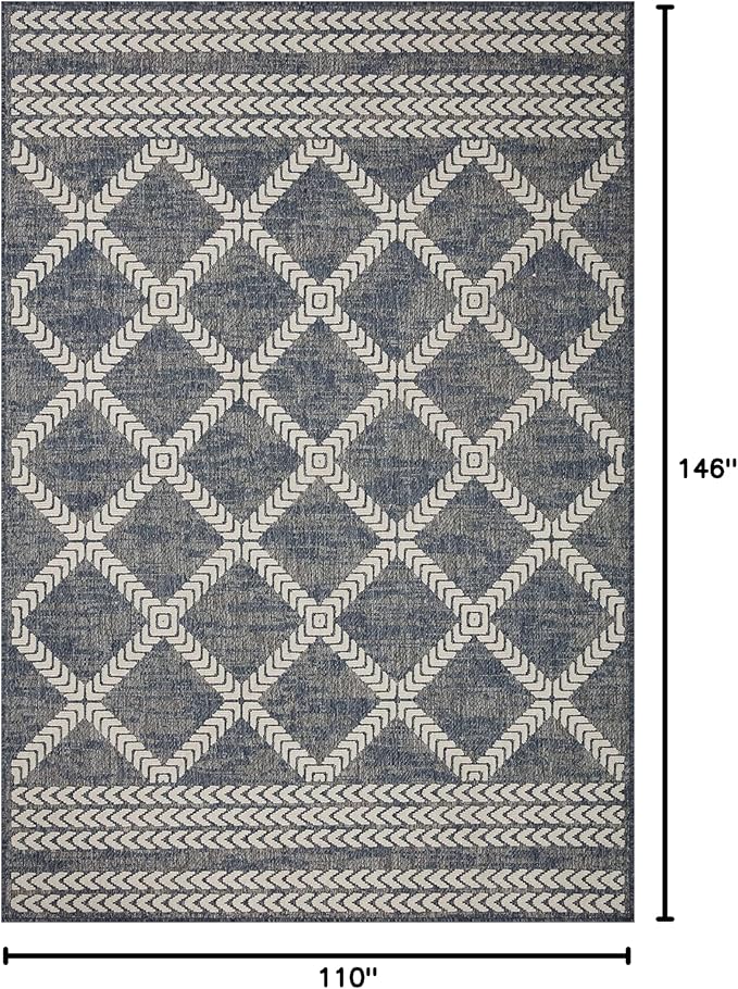 Loloi Rainier Collection RAI-05 Denim/Ivory 9'-2" x 12'-2" Area Rug