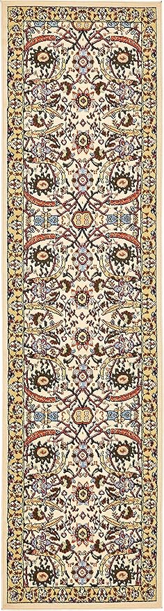 Unique Loom Espahan Collection Area Rug - Cape Cod (2' 7" x 10' Runner, Cream/ Black)