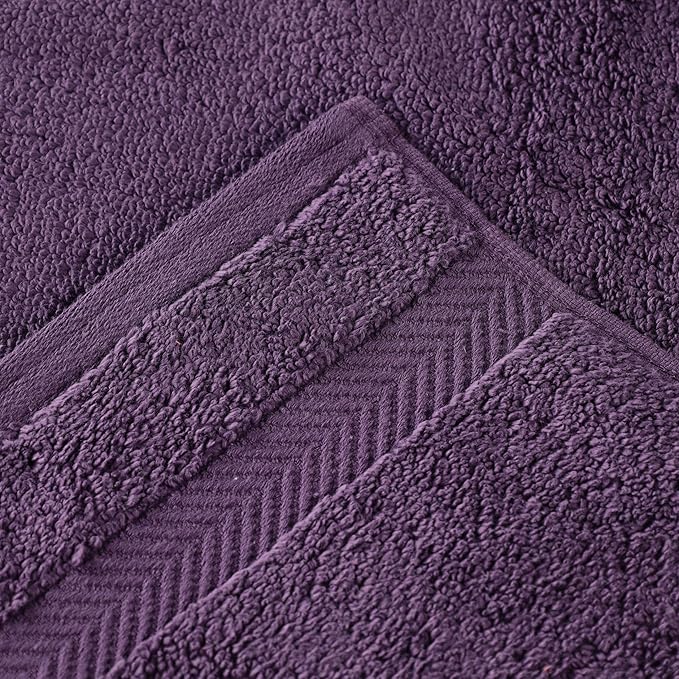 Superior Zero Twist 100% Cotton Bath Sheet Towels, Super Soft, Fluffy and Absorbent, Premium Quality Oversized Bath Sheet Set of 2 - Grape Seed