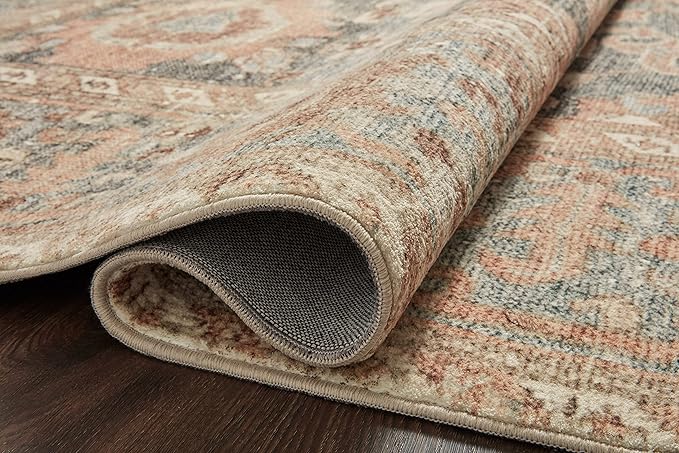 Loloi Margot Collection MAT-03 Ocean/Spice 3'-6" x 5'-6" Accent Rug feat. CloudPile, No-Shed Easy Clean Large Patterned Area Rug for Living Room, Bedroom, Dining Area