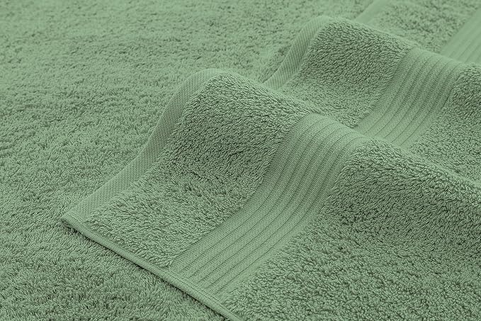 American Veteran Towel, 100% Cotton Turkish 6 Piece Towel Set, Luxury Towels Set of 6 for Bathroom Essentials, 2 Bath Towel 2 Hand Towel 2 Washcloth, Sage Green