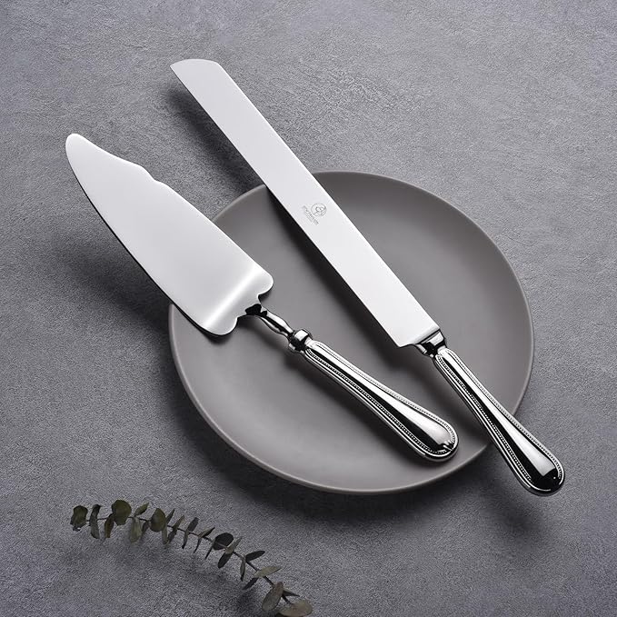 2 Piece Wedding Cake Server Set,18/10 Stainless Steel Dessert Set Pie Server Cake Cutter Knife for Birthday,Anniversary,Holiday,Baby Shower,Party