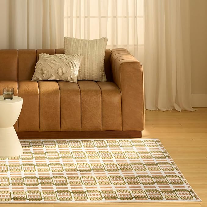 Nourison Home Nordic Multicolor 4' x 6' Area Rug - Easy Clean, Non Shedding, Bed Room, Living Room, Dining Room, Kitchen (4' x 6')