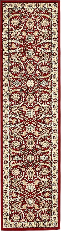 Unique Loom Espahan Collection Area Rug - Cape Cod (2' 7" x 10' Runner, Red/ Beige)