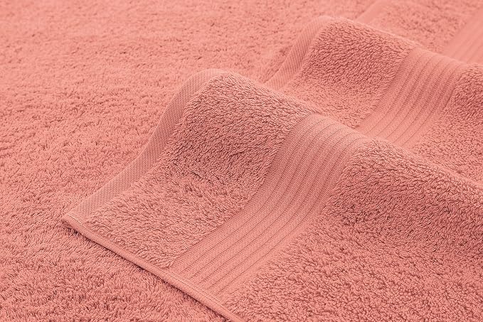 American Veteran Towel, 100% Cotton Turkish 6 Piece Towel Set, Luxury Towels Set of 6 for Bathroom Essentials, 2 Bath Towels 2 Hand Towels 2 Washcloths, Coral