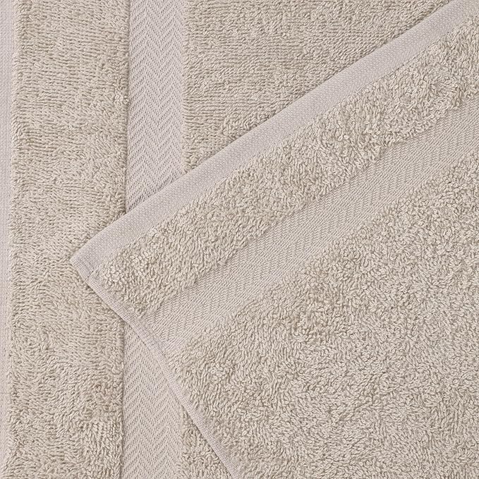 Superior 8-Piece Cotton Hand Towel Set, Small Towels for Fast Dry, Home Essentials, Bathroom Decor, Face, Body, Spa, Resort, Gym, Lightweight, Soft, House Accessories, Franklin Collection, Stone