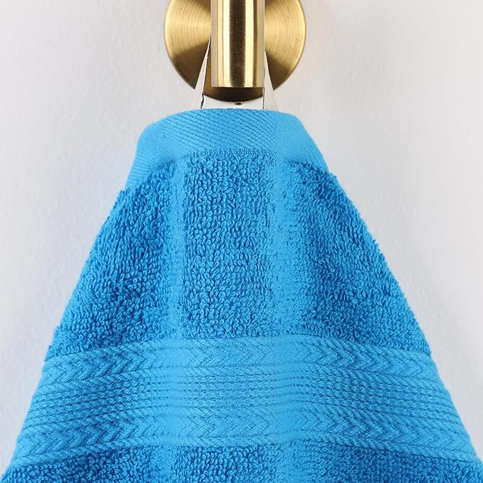 Superior Eco-Friendly Cotton 4-Piece Bath Towel Set, Large Towels for Bath, Shower, Pool, Master and Guest Bathroom, Home Essentials, Quick Drying, Soft Body Towels for Adults and Kids, Aster Blue