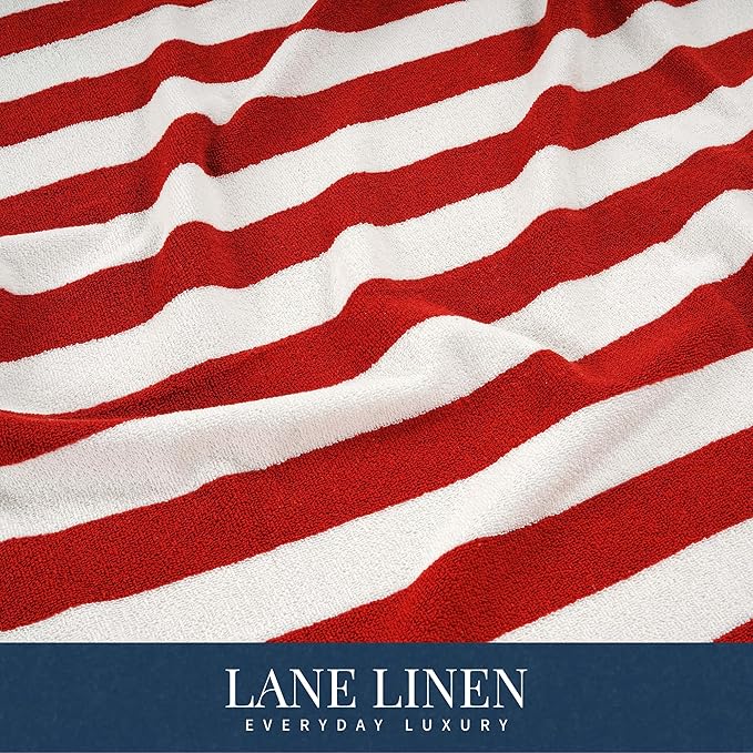 LANE LINEN Large Beach Towel - Pack of 4 Beach Towels Set, 100% Cotton Oversized Beach Towels, Quick Dry Pool Towel Oversized (30' x 60”), Soft & Absorbent, Beach Towel for Women - Red