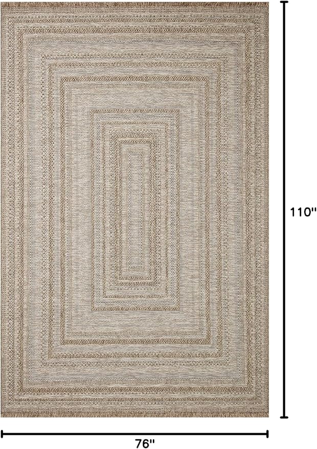 Loloi Dawn Collection Indoor/Outdoor DAW-01 Natural 6'-4" x 9'-2" Area Rug