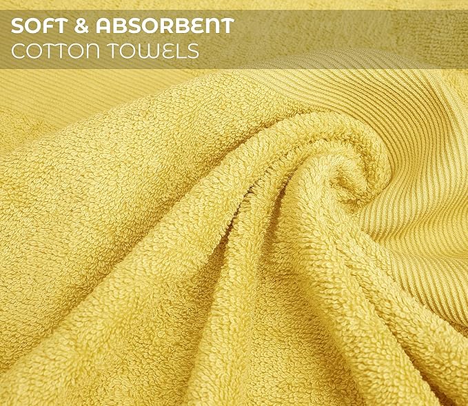 Softolle Luxury Bath Towels Set of 4 (27” x 54”) | Towels for Bathroom | Super Soft | Highly Absorbent Towels for Home, Spa, Gym (Yellow)