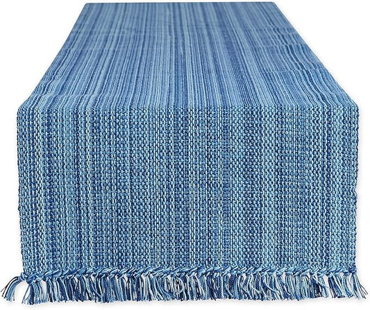 DII Variegated Tabletop Collection, Table Runner, 13x72, Nautical Blue