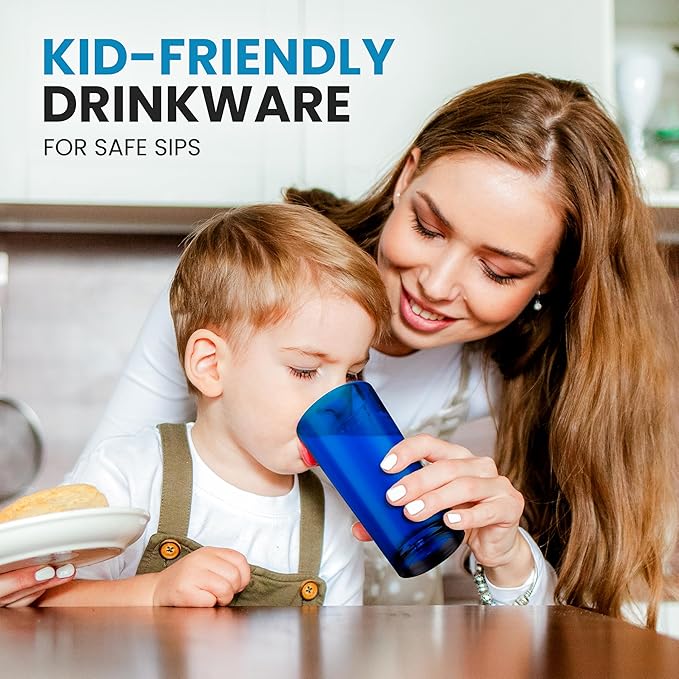 Zulay Kitchen Acrylic Plastic Glasses Drinkware - 6 Piece Unbreakable Plastic Tumblers - BPA-Free, Reusable Plastic Drinking Glasses for Home & Outdoors - Lead-Free & Dishwasher Safe - Dark Blue 24 oz