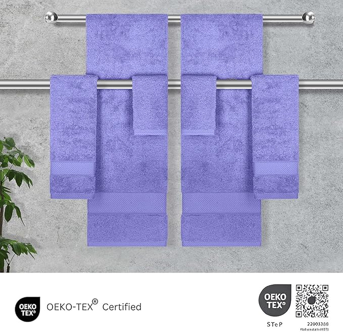 Towels Beyond - Luxury 6 Piece Towel Set, 100% Turkish Cotton, Quick Drying, Highly Absorbent & Comfy, Includes 2 Bath Towels, 2 Hand Towels & 2 Washcloths | (Lilac)