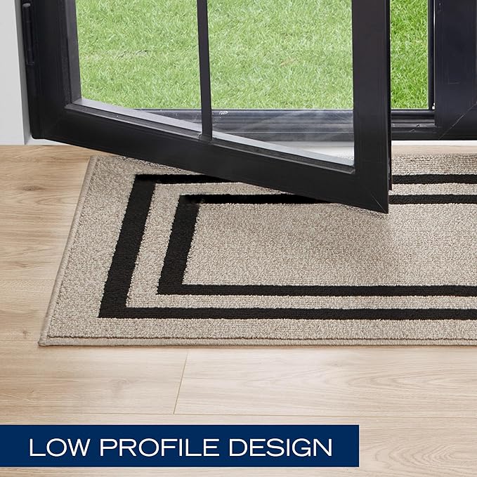 Nautica – Runner Rug | Indoor Runners for Hallways and Entry Rugs| Non-Slip and Non-Skid Entry and Kitchen Door Mat| Machine Washable Entryway Carpet Rugs | 2'2" x 5' | Double Border Natural Twist