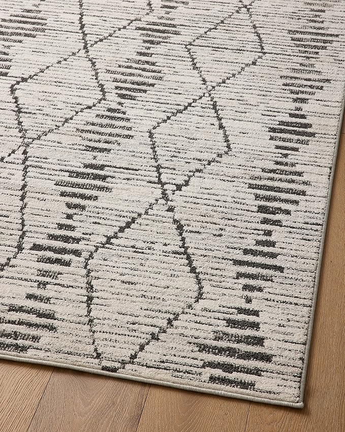 Loloi Kamala Collection KAM-02 Charcoal/Dove 2'-7" x 10'-0" Runner Rug
