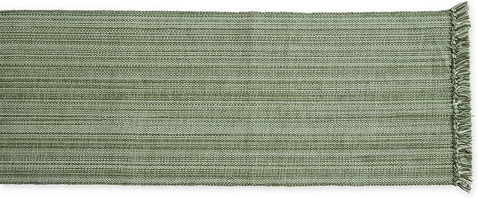 DII Variegated Tabletop Collection, Table Runner, 13x72, Artichoke Green