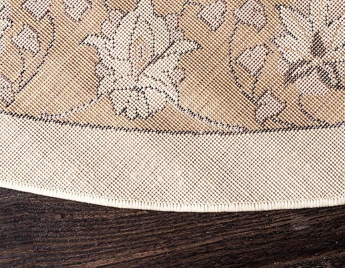 Unique Loom Espahan Collection Area Rug - Cape Cod (8'Round, Ivory/ Beige)