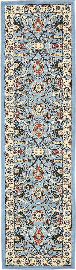 Unique Loom Espahan Collection Area Rug - Cape Cod (2' 2" x 8' 2" Runner, Blue/ Black)