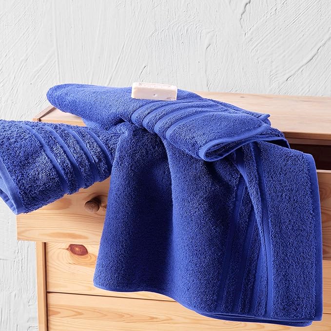 Hawmam Linen Jumbo Large Bath Sheets Towels 2 Pack Soft and Absorbent, Premium Quality 100% Cotton Towels (Royal Blue, Bath Sheet)