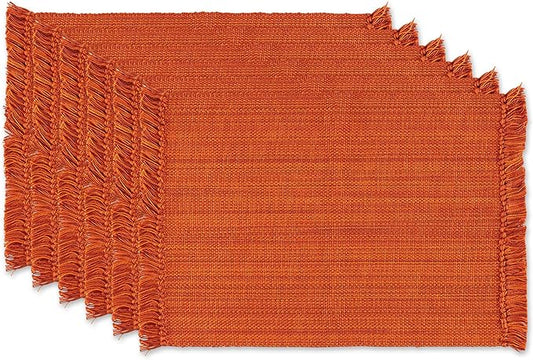DII Variegated Tabletop Collection, Placemat Set3x19, Burnt Orange, 6 Piece