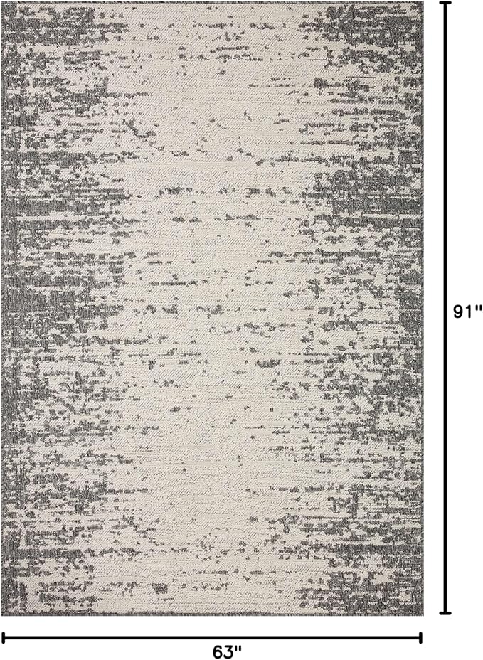 Loloi Rainier Collection RAI-01 Ivory/Grey 5'-3" x 7'-7" Area Rug