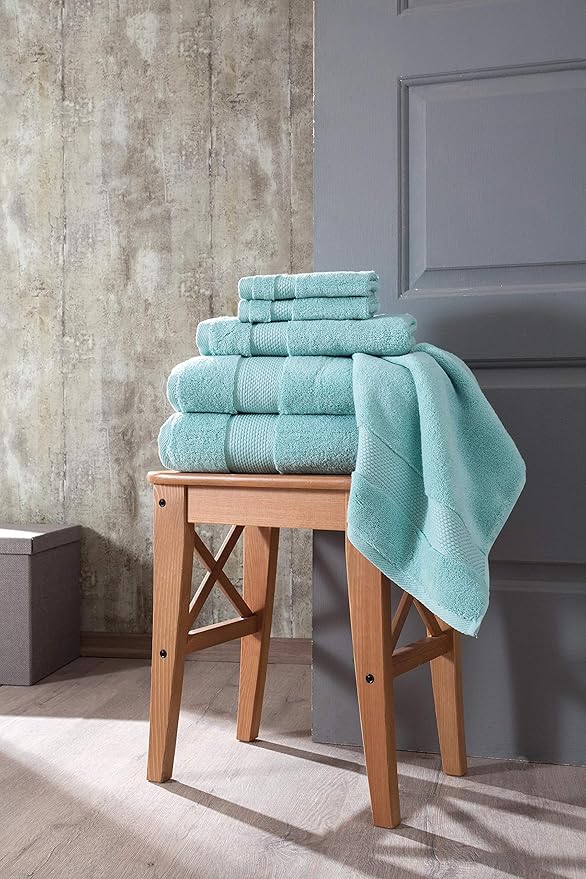 BAGNO MILANO Turkish Towels, Ultra Soft, Plush Luxury Turkih Cotton Bath Towels, Quick Dry Towel Set Made in Turkey (Mint Green, 2 Pcs Bath Towel Set)