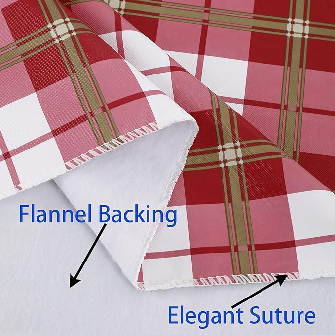 Walrus Heavy Duty Vinyl Tablecloth with Flannel Backing Waterproof Oil-Proof Plastic Table Cloth Stain-Resistant Wipeable Rectangle or Square Table Cover for Indoor and Outdoor (Lattice,54x54 Inch)