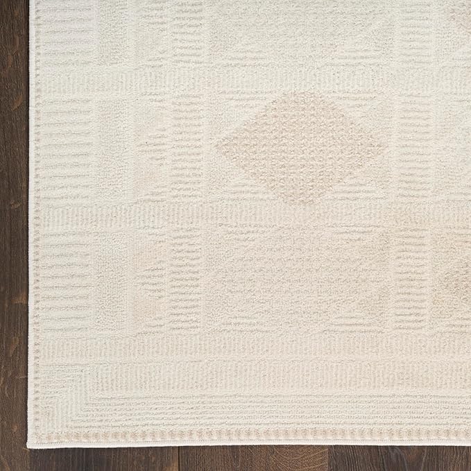 Nourison Home Nordic Ivory Beige 5' x 7' Area Rug - Easy Clean, Non Shedding, Bed Room, Living Room, Dining Room, Kitchen (5' x 7')