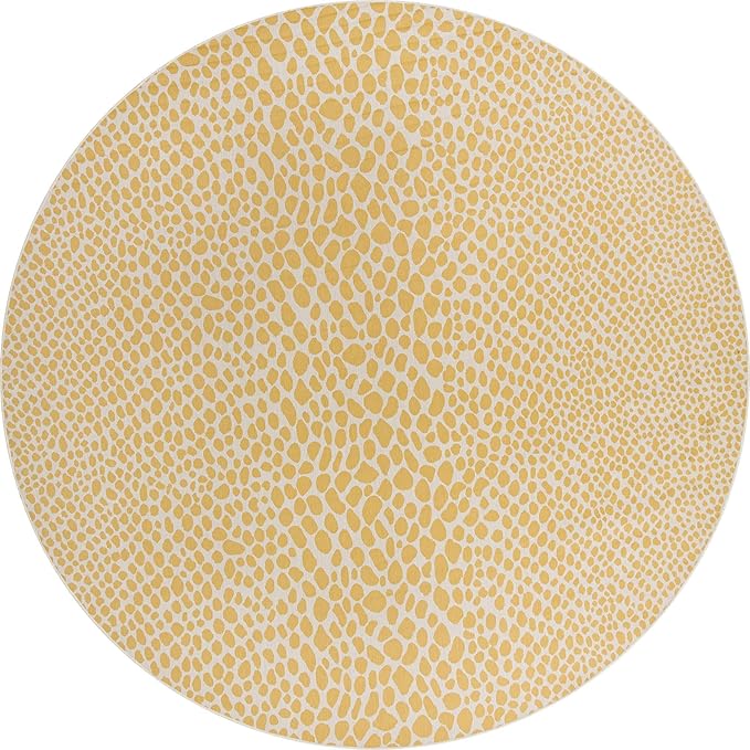Unique Loom Outdoor Collection Area Rug - Cape Town (13' Round, Yellow Ivory/ Ivory)