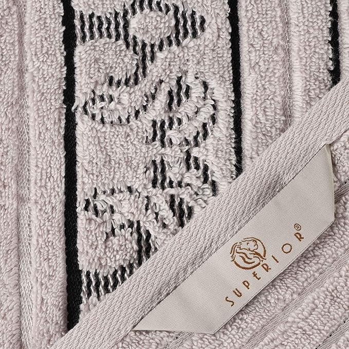 Superior Cotton Hand Towel Set, Small Towels, Plush Soft Absorbent Bathroom Basics, Home Essentials, Spa, Salon, Hotel, Kitchen, Luxury Quick Drying, Zero Twist Assorted Floral Set of 6, Platinum