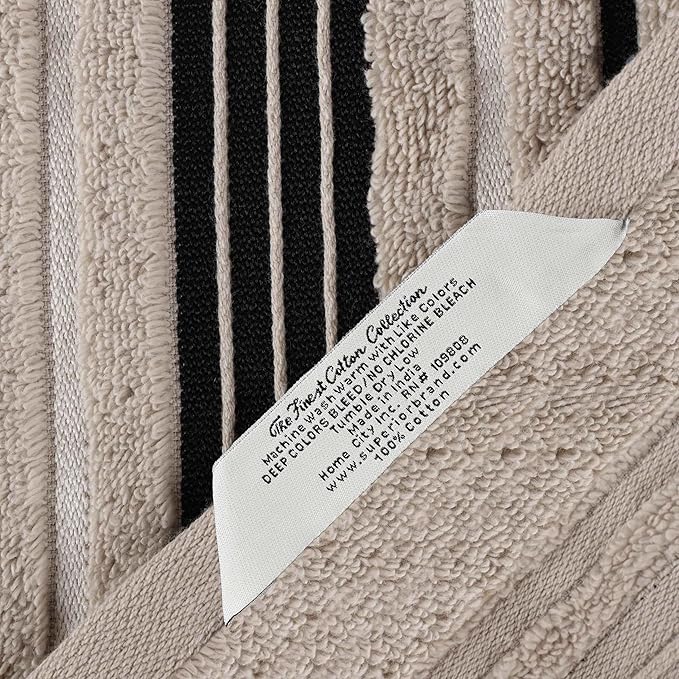 Superior Cotton Bath Towel Set, Large Plush Absorbent Body Towels, Luxury Soft Quick Drying, Shower, Spa, Hotel, Pool, Guest Bathroom, Home Essentials, Zero Twist, Assorted Floral Set of 4, Stone