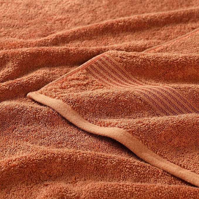 Superior Egyptian Cotton 3-Piece Towel Set, Assorted Towels for Home Bathroom, Master Bath, Decor Essentials, Includes 1 Bath, 1 Hand, 1 Face Towel/Washcloth, Quick Dry, Absorbent, Caramel Brown