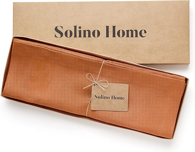 Solino Home Linen Placemats Set of 4 - Pumpkin Placemats 14 x 19 Inch - 100% Pure Linen Table Place Mats for Holiday - Fete