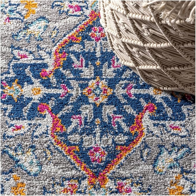 JONATHAN Y Boho Vintage Multi Runner Rug, 2x8, Bohemian Flair Medallion, Chic, Floral, High Traffic for Living Room, Bedroom, Kitchen, Pet Friendly, Non-Shedding (BMF105A-28)