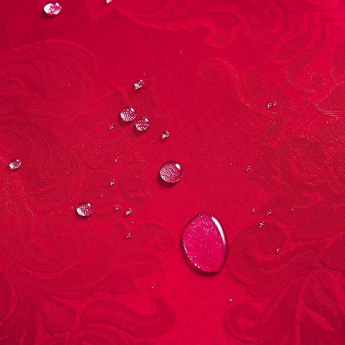 Place Mats Set of 8 – Rectangle Rectangular Waterproof Fabric Polyester Cloth Washable Wipeable Heat Resistant Placemats for Kitchen Dining Dinner Table Indoor 13 X 19 Inch Red