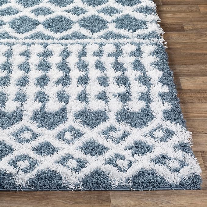 Livabliss Hapsburg Moroccan Shag Area Rug, 7'10" x 10'2", Denim