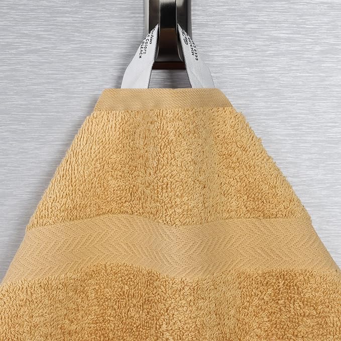 Superior 2-Piece Cotton Bath Sheet Set, Large Towels for Body, Quick Dry, Bathroom Essentials, Guest/Master Bath, Shower, Home Accessories, Apartment, Airbnb, Franklin Collection, Gold