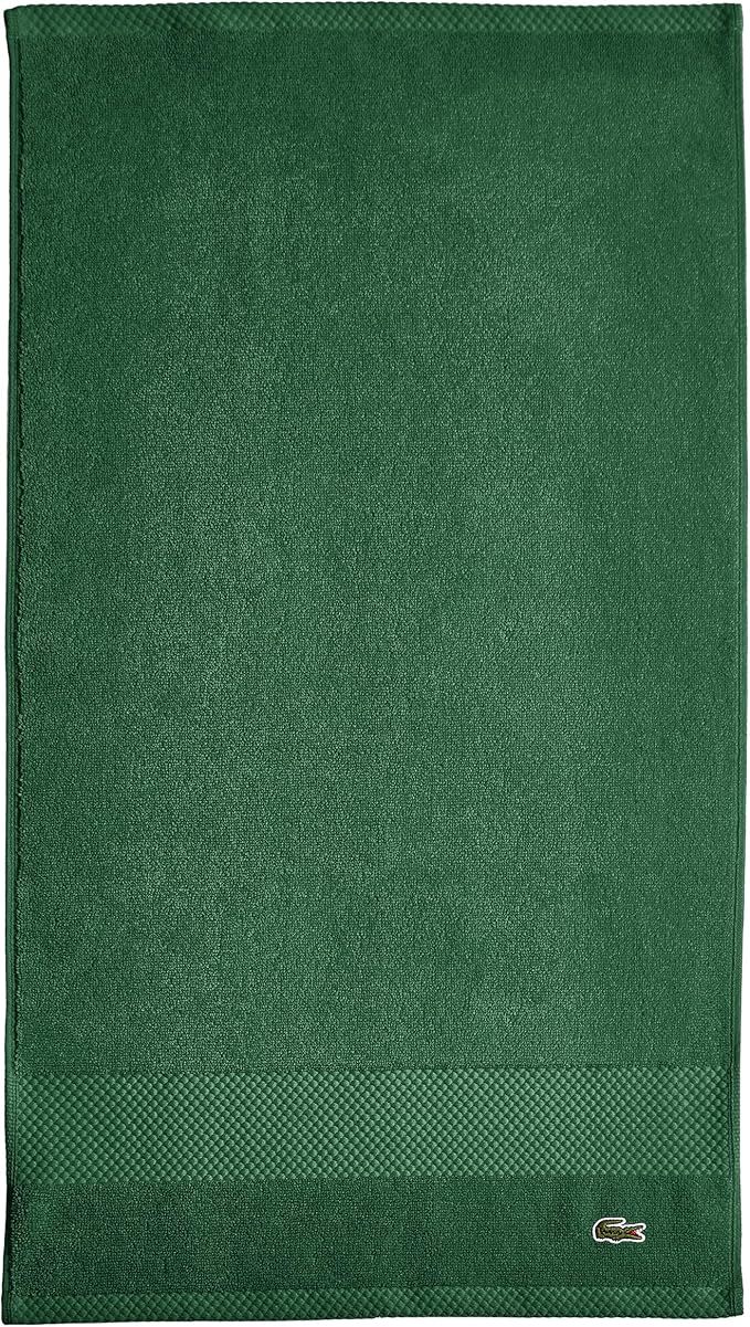 Lacoste Heritage 100% Supima Cotton Hand Towel, Croc Green, 16" x 30" – Highly Absorbent & Quick Drying, Premium Super Soft Bath Towel, Bathroom Essential, Gift for All Occasions, Machine Washable