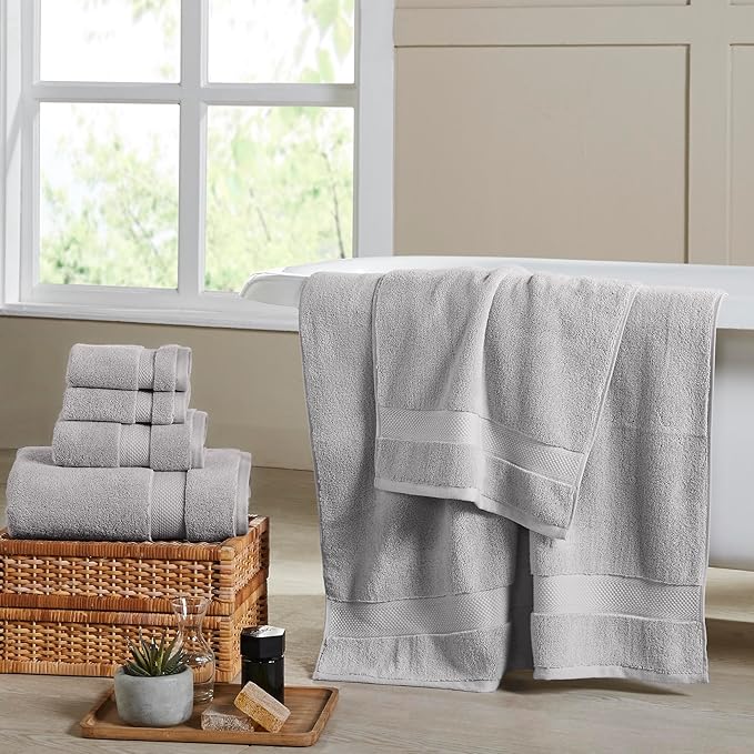 Modern Threads Luxury 6-Piece Quick-Dry Towel Set – Plush & Ultra-Absorbent for Spa-Like Experience, Stone