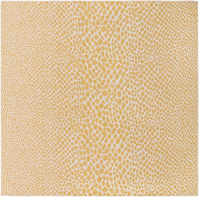Unique Loom Jill Zarin Outdoor Collection Area Rug - Cape Town (10' 8'' Square, Yellow Ivory/ Ivory)